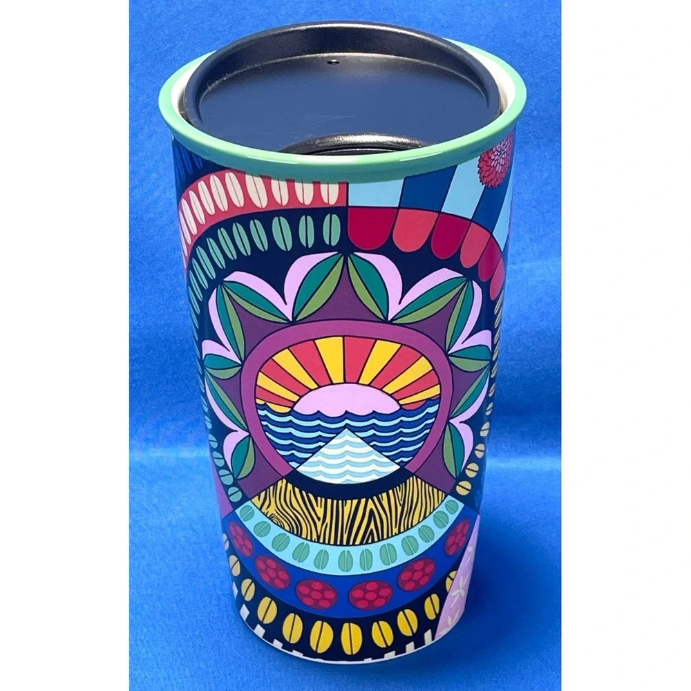 Starbucks Coffee Stories Jessie & Katey 12 oz Ceramic Travel  Tumbler W/ Lid